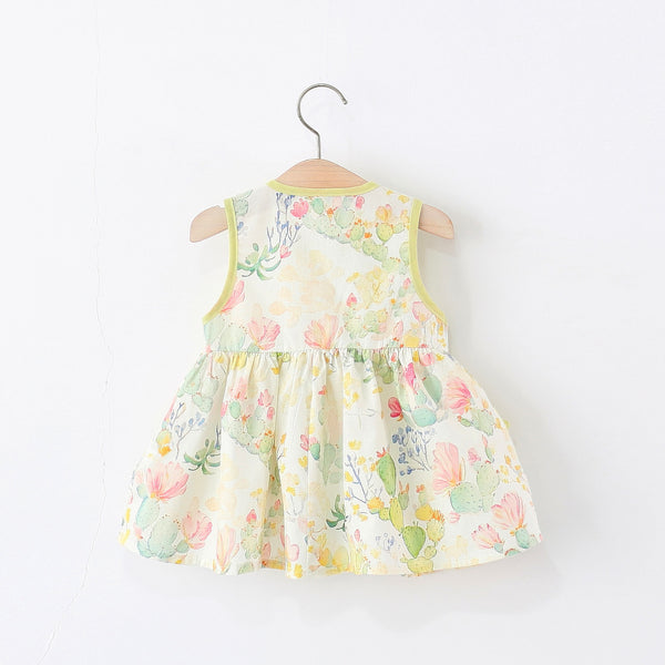 Children's Summer Dress Girls Flower Sleeveless Dress