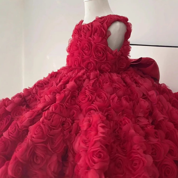 Girls Birthday Princess Dress Baby Red Christmas Dress Girls Communion Dress