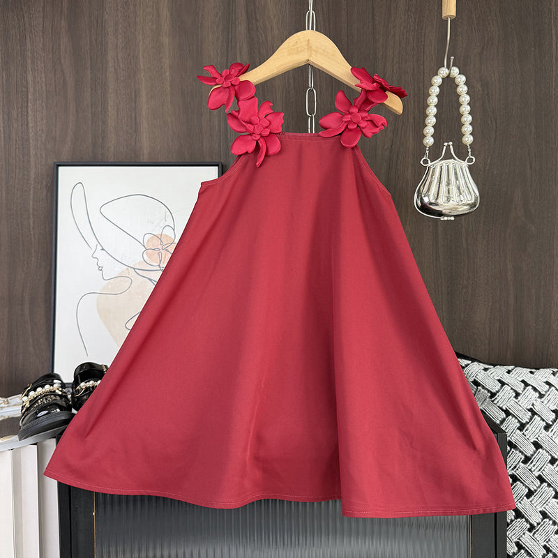 Girls' 3D Floral Birthday Princess Sundress