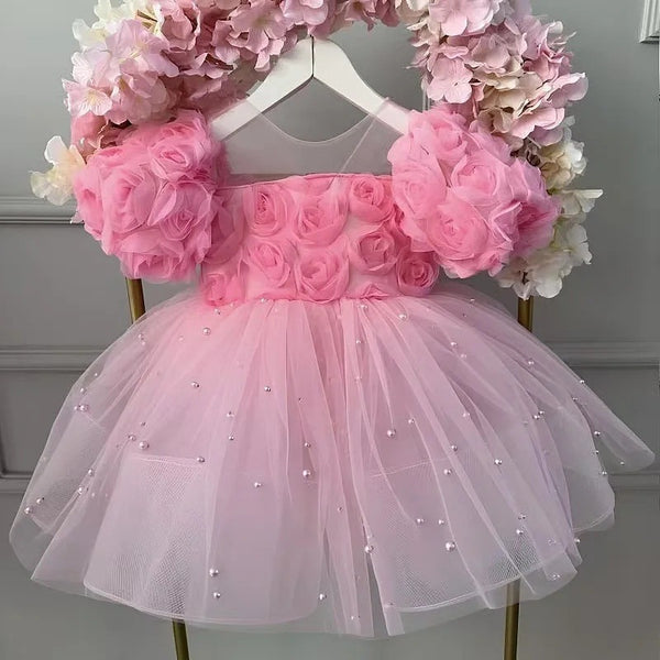 Girls Birthday Flower Princess Dress Cute Flower Girl Wedding Dress