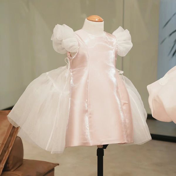 Pink Girls Prom Dress Children Birthday Party Princess Dress