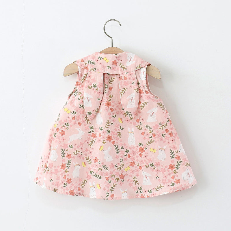 Children's Dress Girl Print Cartoon Rabbit Princess Dress