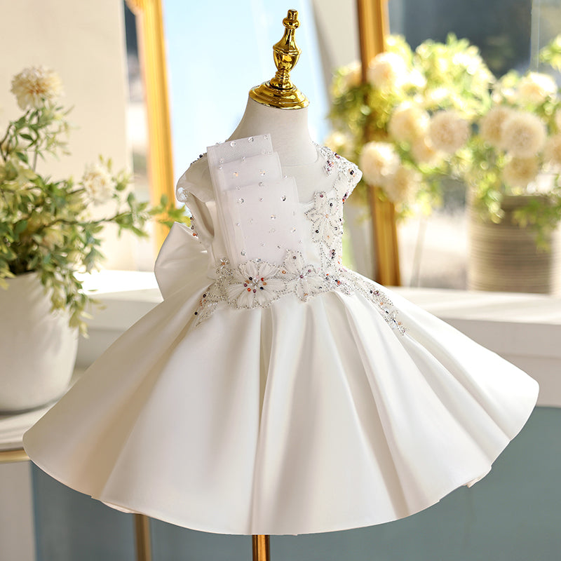 Children's Baptism Princess Dress Girl Birthday Party Dress Flower