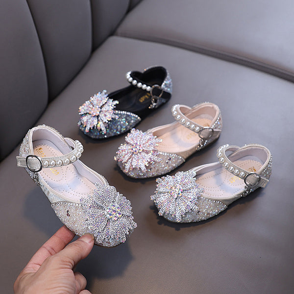 Cute Girls' Diamond Princess Shoes