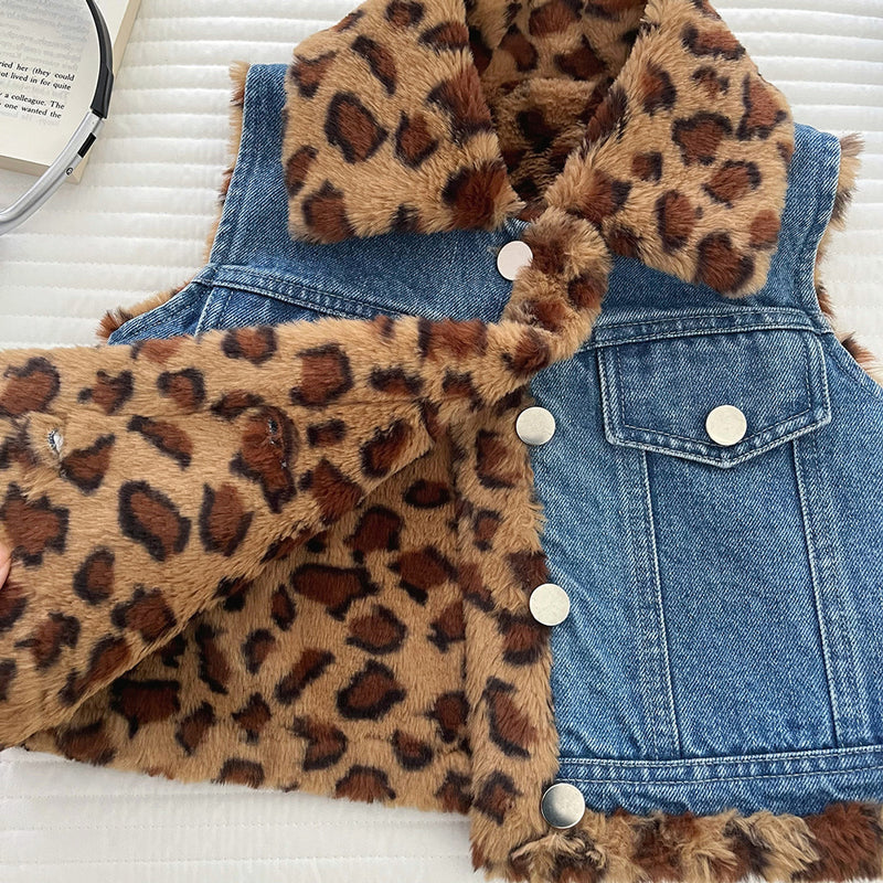 Girls' Cute Winter Denim Vest