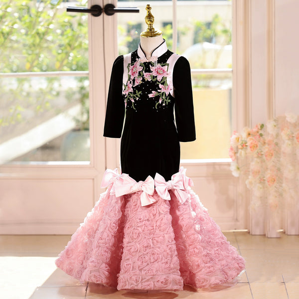 Children's Ball Gowns Girls Long Sleeve Birthday Princess Dress Girls Pageant Dress