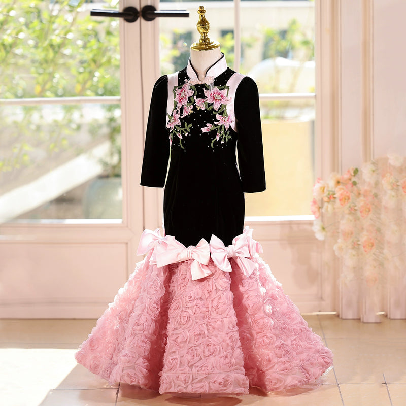 Children's Ball Gowns Girls Long Sleeve Birthday Princess Dress Girls Pageant Dress