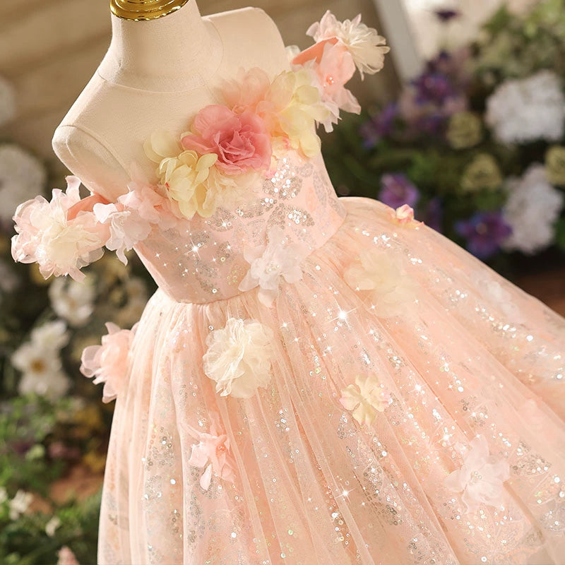 Cute Girl Birthday Princess Dress Flower Girl Wedding Dress