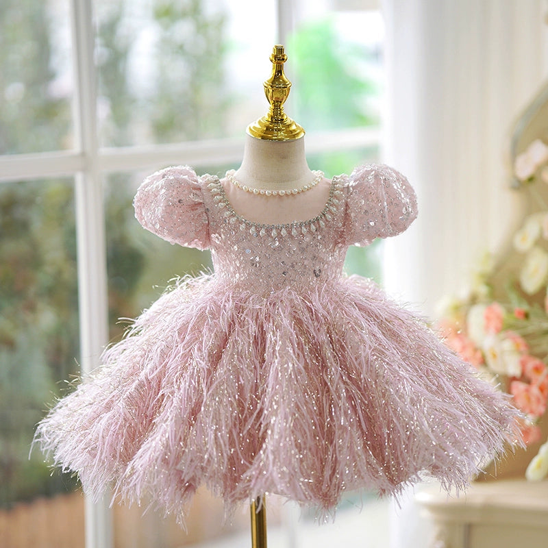 Elegant Baby Girls Festival Dress Toddler Birthday Beauty Pageant Dresses, Pink Short / 7-8 Years (140cm) Elegant Baby Girls Festival Dress Toddler Birthday Beauty Pageant Dresses, Pink Short / 7-8 Years (140cm)