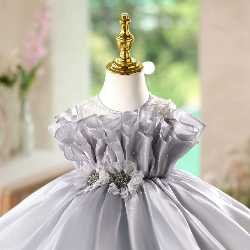 Children's Ball Gray Dress Girl Birthday Party Princess Dress