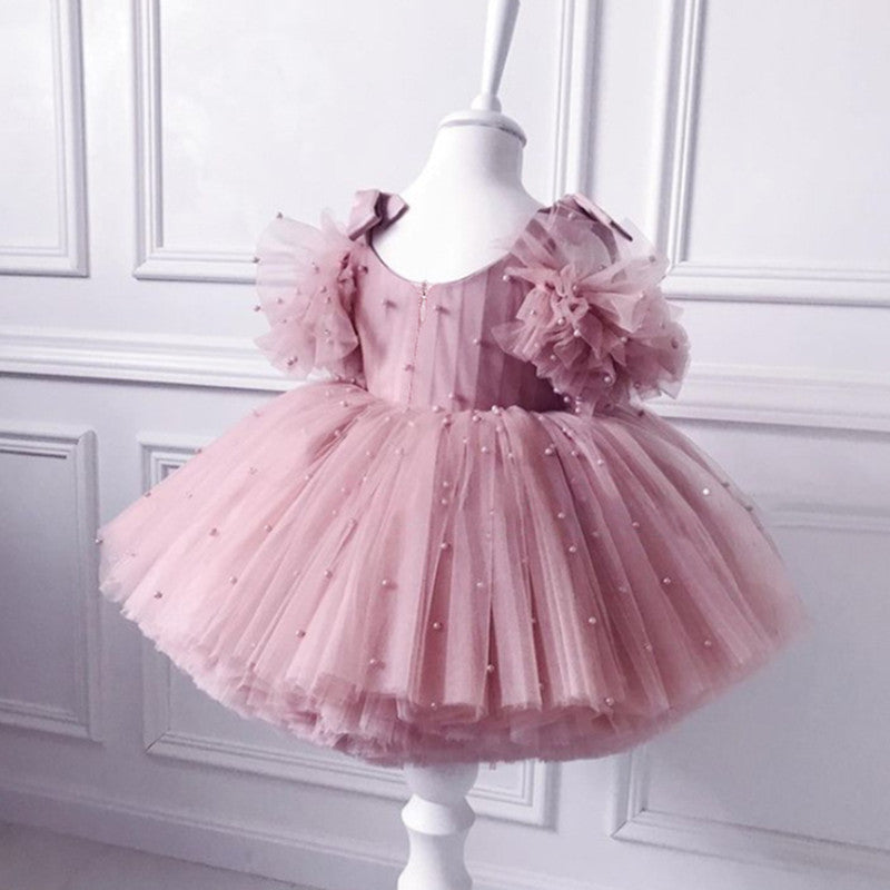 Cute Girls Puffy First Communion Dress Toddler Birthday Party Princess Dress