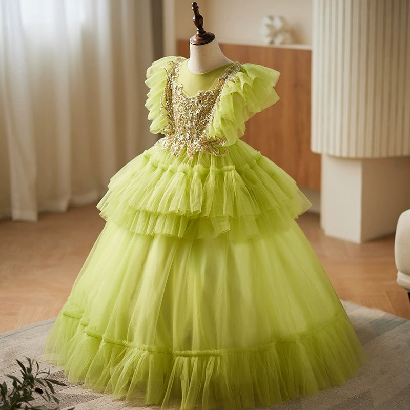 Elegant Baby Girl Beauty Pageant Party Dress Toddler Fluffy Ball Gown