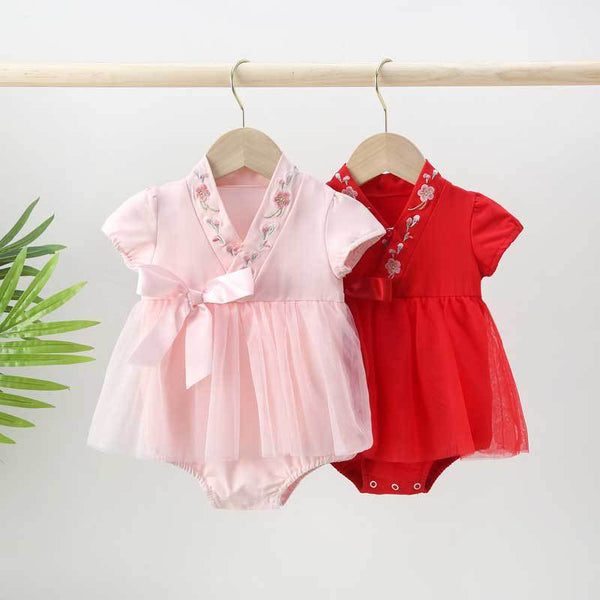 Summer New Baby Girl Birthday Cute Embroidered Collar One-piece Dress