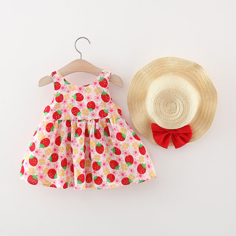 Flower Girl Dresses - Baby Girl Strawberry Print Bow Suspender Dress, Red / 2-3 Years (100cm) Flower Girl Dresses - Baby Girl Strawberry Print Bow Suspender Dress, Red / 2-3 Years (100cm)