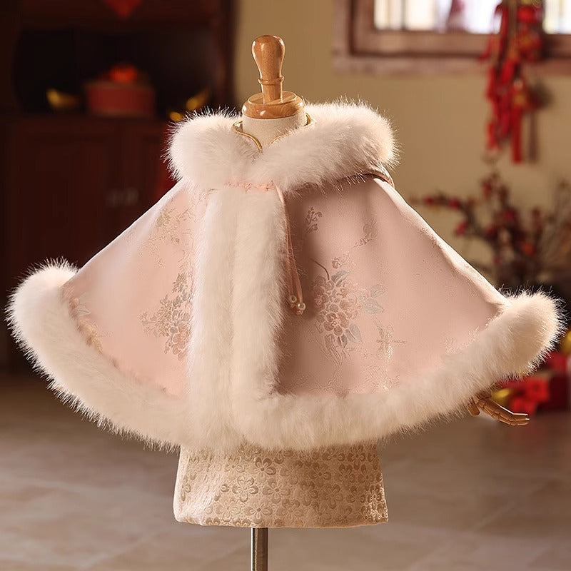 Children's Shawl Winter Thickened Girls' New Year Windbreaker