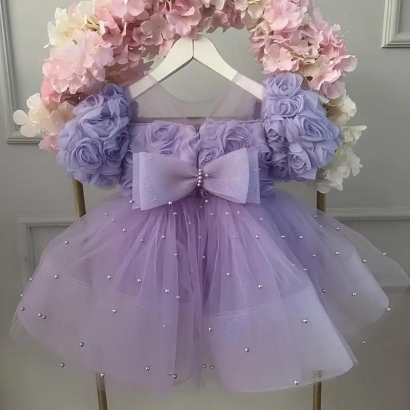 Girls Birthday Flower Princess Dress Cute Flower Girl Wedding Dress
