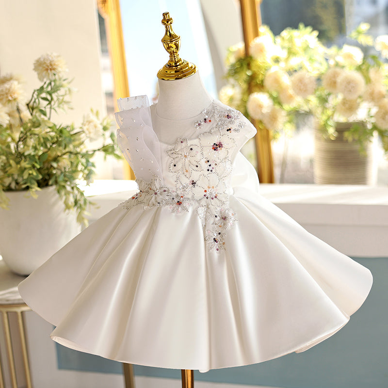 Children's Baptism Princess Dress Girl Birthday Party Dress Flower