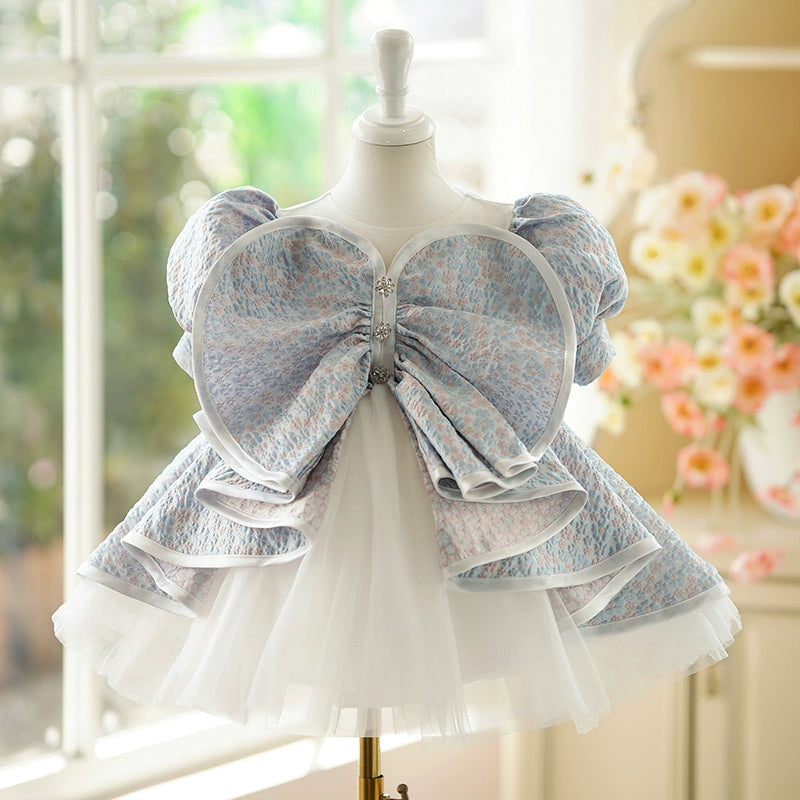 Cute Baby Girl Big Bow Fluffy Dress Toddler Pageant Birthday