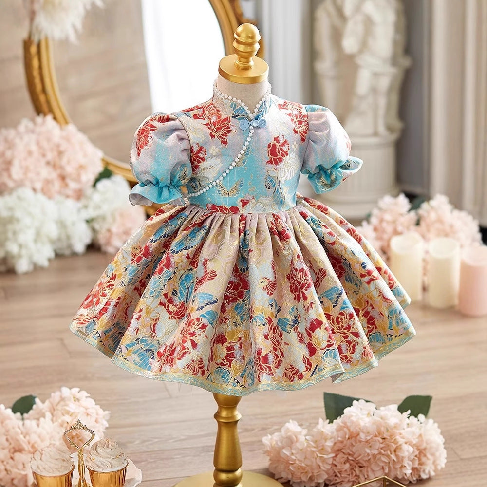 embroidered baby dress Baby Girl Birthday Dresses Embroidery Bead Sequin Princess Dress Toddler Party Dress
