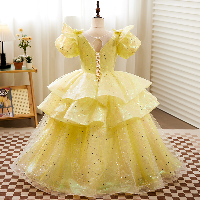 Toddler Birthday Party Dress Little Girl's Sequins Prom Princess Dresses