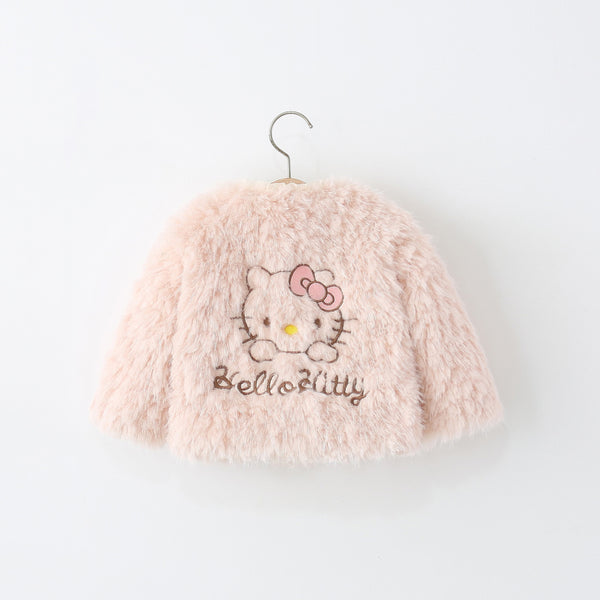 Girls' Winter Cartoon Warm Faux Fur Coat