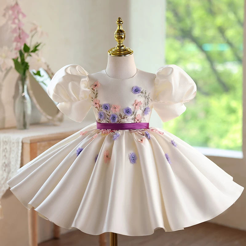 baptism dresses for girls Flower Girl Dress Toddlers Summer Formal Floral White Puff Sleeve Dress A beautiful design to look sweet in the most memorable moments! Girls Christening Gowns & Baptism