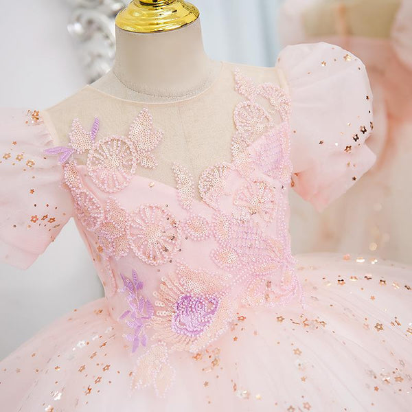 Baby Girl and Toddler Sequins Birthday Prom Dress Princess Dress