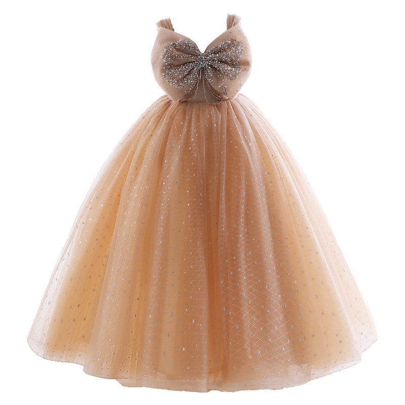 Cute Baby Girl Pageant Dress Big Bow Dresses Toddler Pageant Party Princess Dress