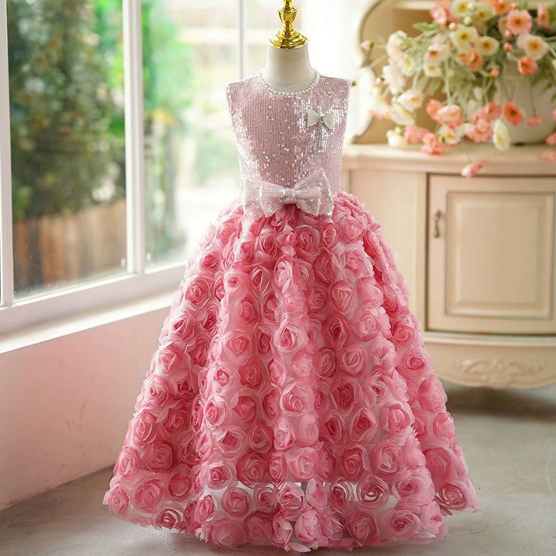 Cute Baby Girl Beauty Pageant Dress Toddler Birthday Party Princess Dress