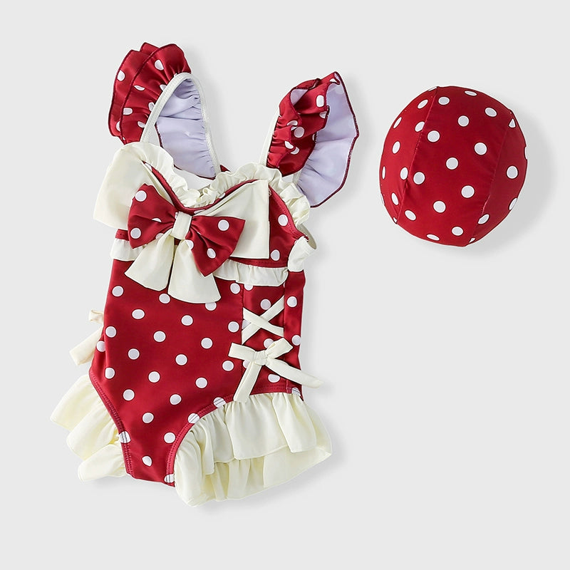 Summer Girls Red Princess Cute Swimsuit