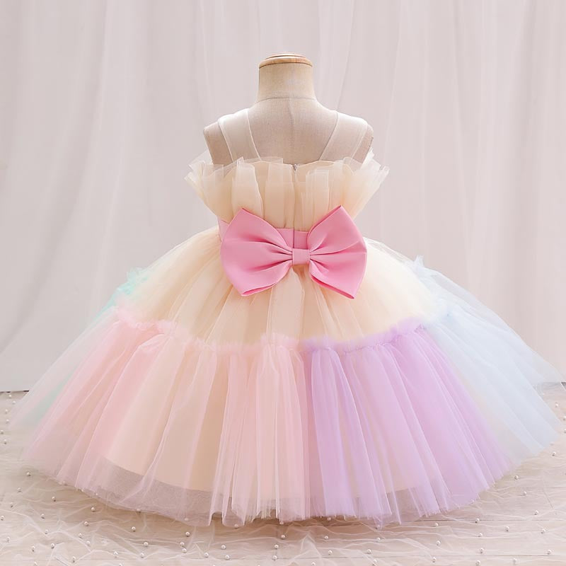 Elegant Baby Rainbow Tulle Princess Dresses Toddler Birthday Dresses Elegant Baby Rainbow Tulle Princess Dresses Toddler Birthday Dresses