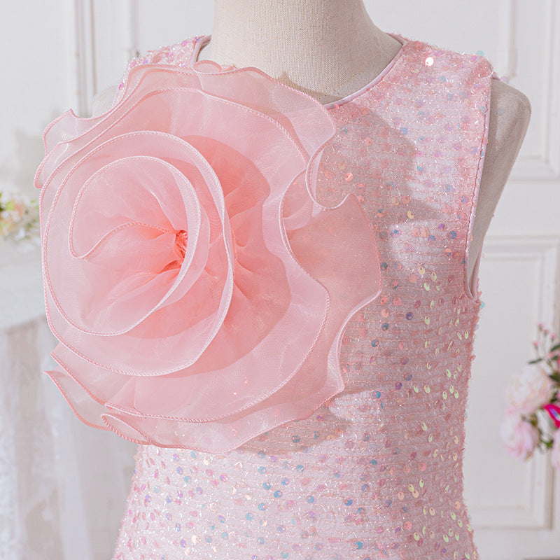 Girls Birthday Sequin Princess Dress Flower Girl Wedding Dress