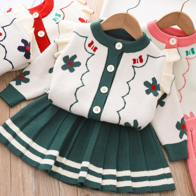 Cute Baby  Girl Printed Two Piece Dresses