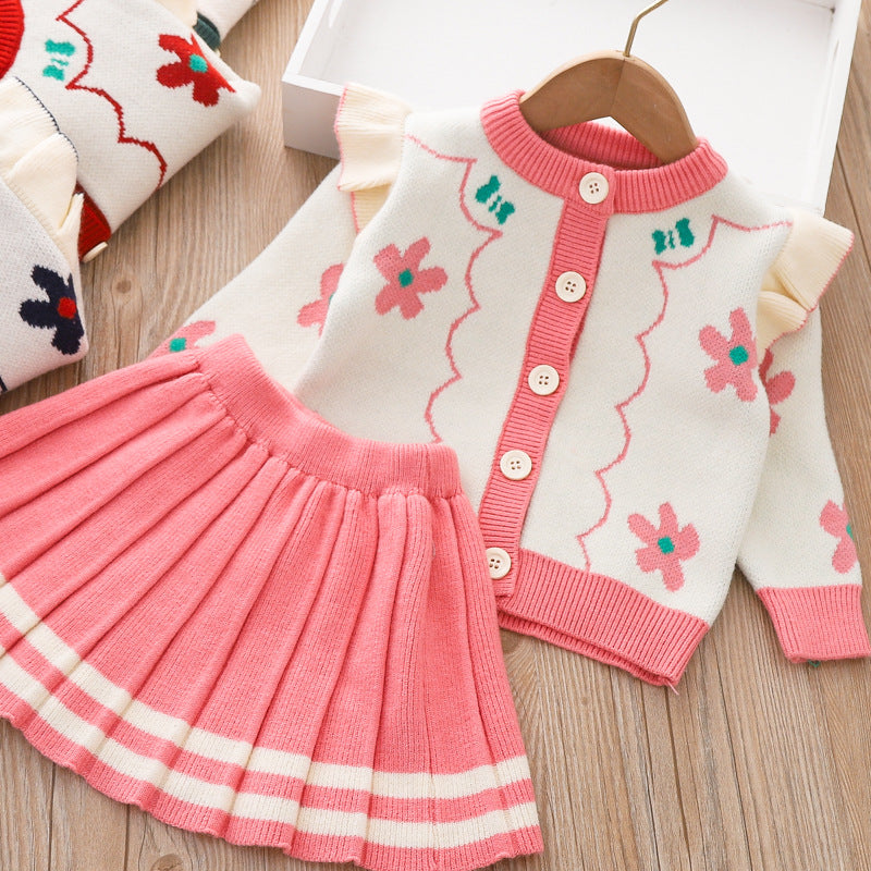 Cute Baby  Girl Printed Two Piece Dresses