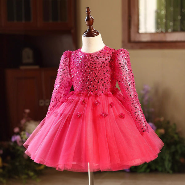 Girls' Sequined Birthday Dress Girls' Christmas Princess Dress Girls' New Year Dress