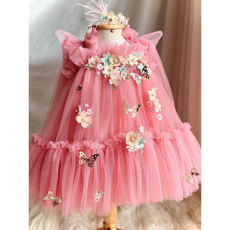 Girls Birthday Suspender Dress Girls Prom Princess Dress