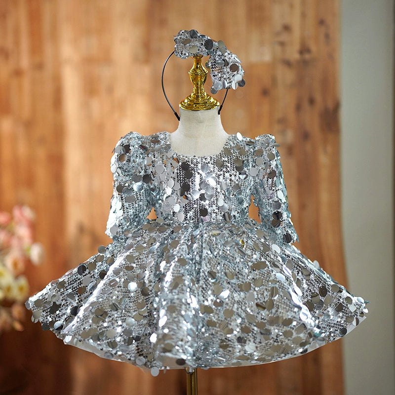 first communion party dress White Satin First Communion Weddding Party Girl Dress J297, Pink / 8(130cm)
