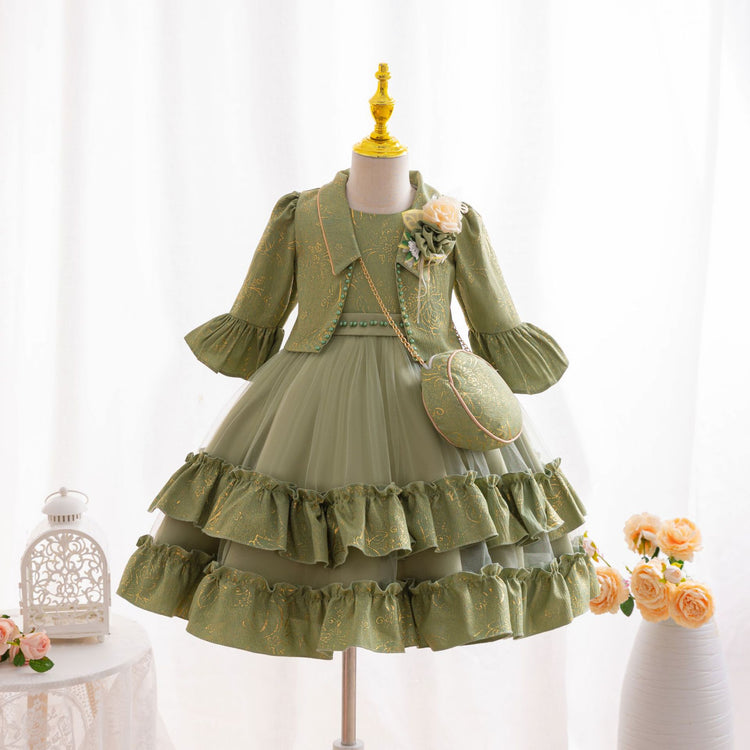 Cute Children's Communion Dress Girls Birthday Princess Dress Three-piece Set