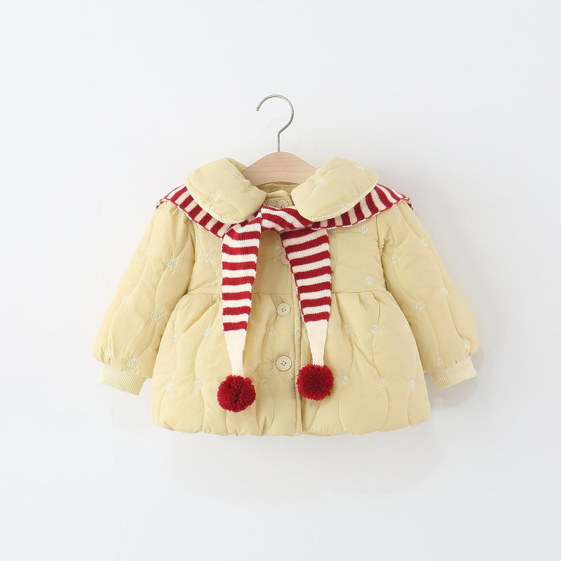 Girls Cute Winter Scarf Cotton Coat