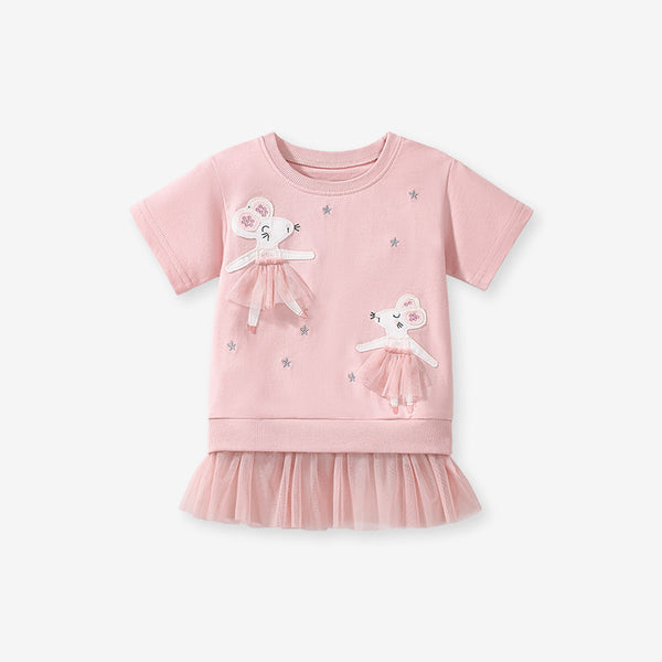Summer Girls Mesh Cartoon Cute Dress