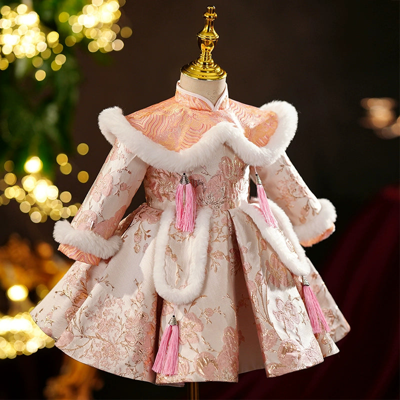 Baby Girl  Winter Baptism Christmas Dress Toddler Pageant First Birthday Princess Dress