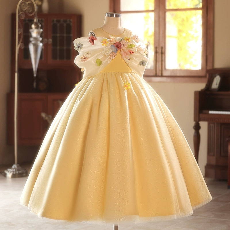 Children's Yellow Ball Gown Princess Dress Flower Girl Wedding Dress Children's Yellow Ball Gown Princess Dress Flower Girl Wedding Dress