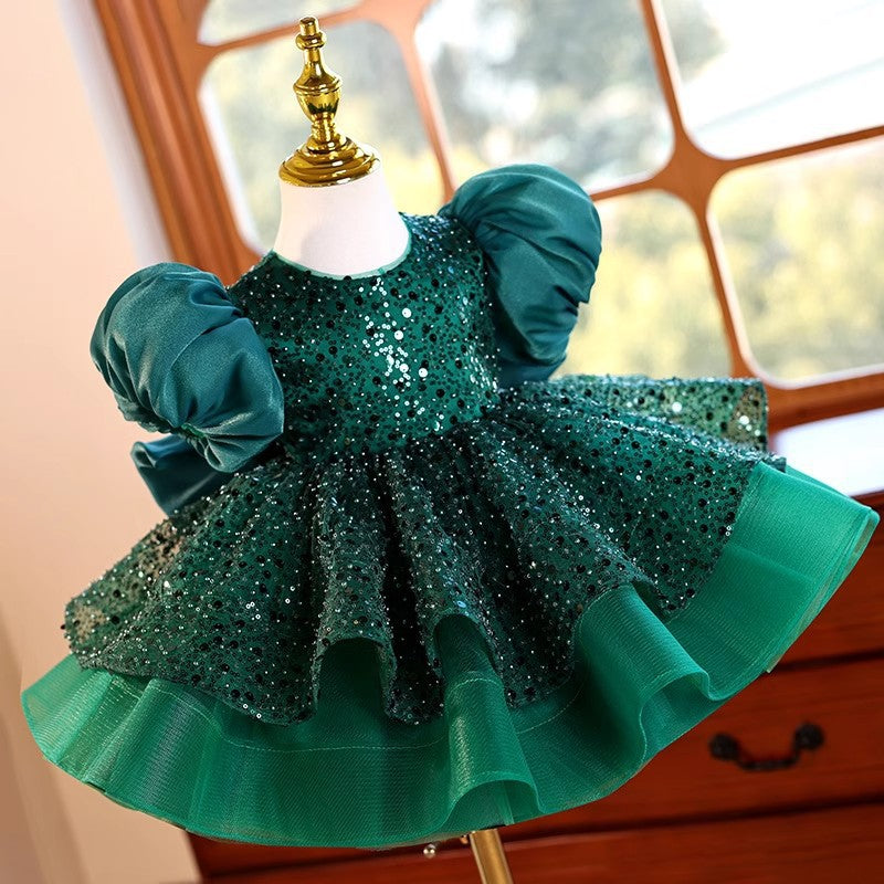 Girls Birthday Party Dress Flower Girl Sequin Princess Dress Children's Christmas Dress