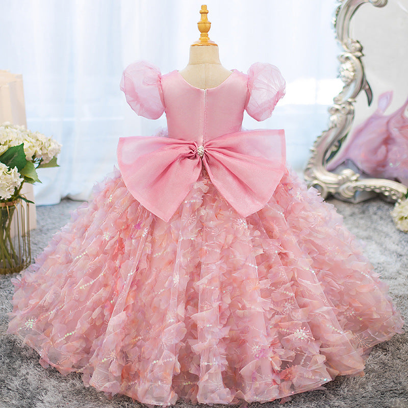 Flower Girl Little Girl Birthday Dress Pink Princess Dress marryshe Flower Girl Little Girl Birthday Dress Pink Princess Dress marryshe