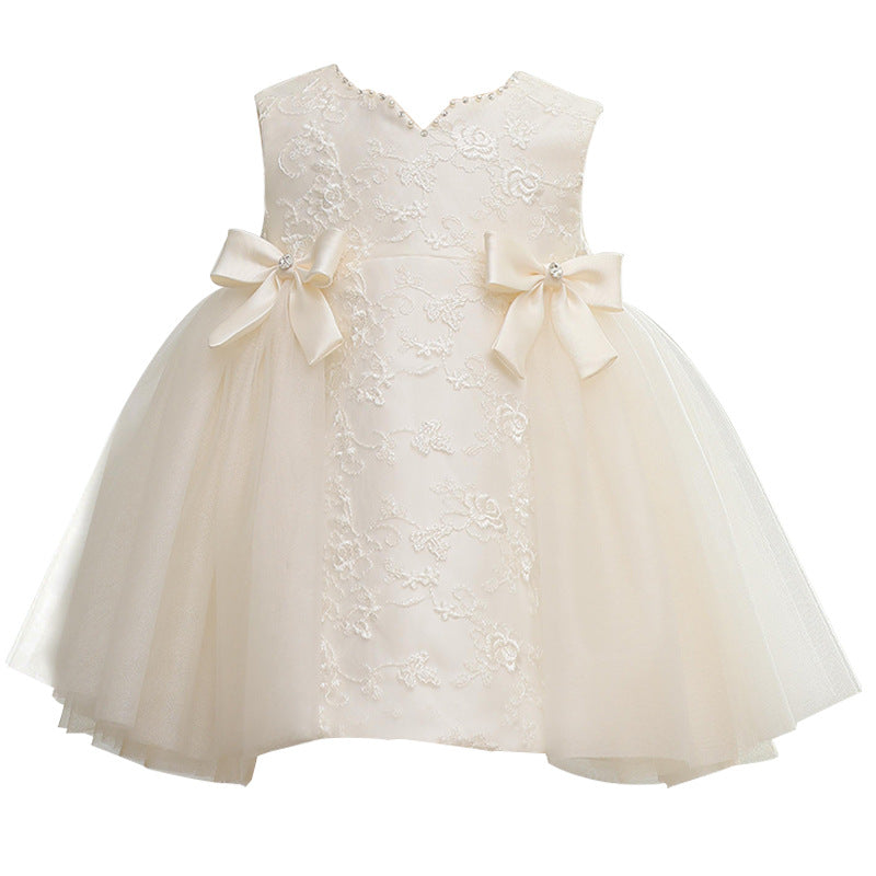 Toddler bow-knot lace Pageant princess dress