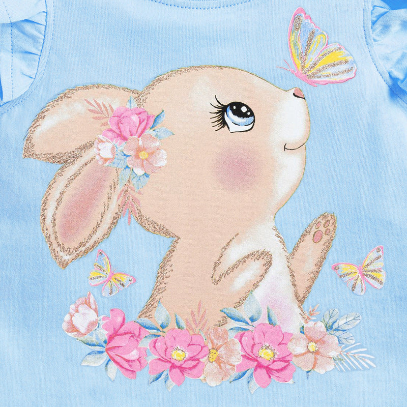 Children's Summer New Style Knitted Cute Cotton Bottoming Shirt