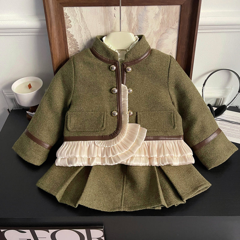 New Year Baby Girls Green  Two-piece Suit