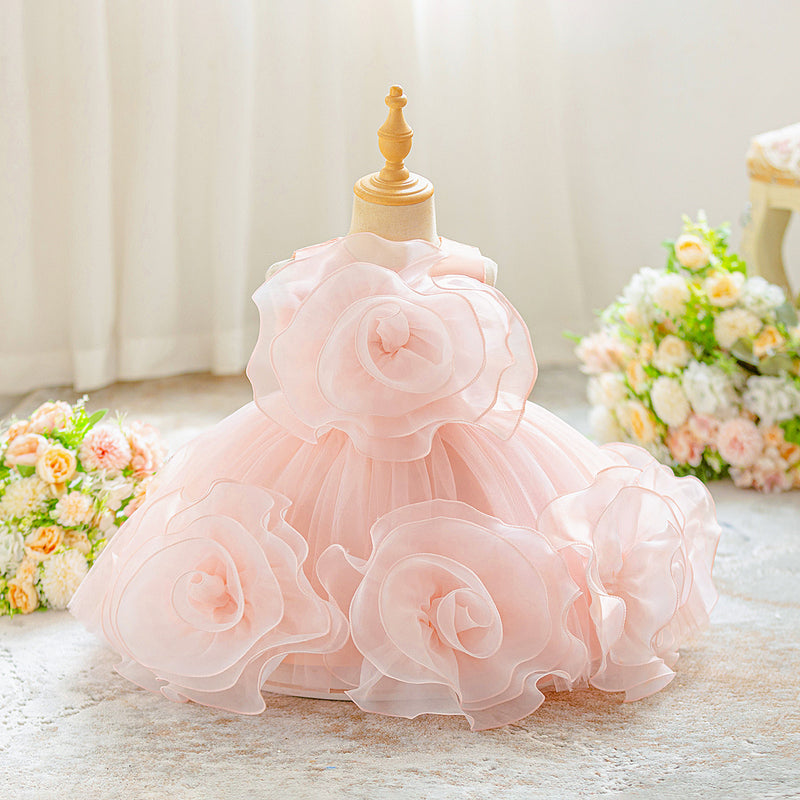 Girls Cute Communion Dress Flower Girl Wedding Princess Dress