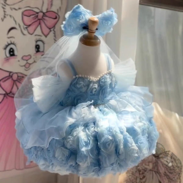 Girls Cute Birthday Dress Girls Party Puffy Princess Dress