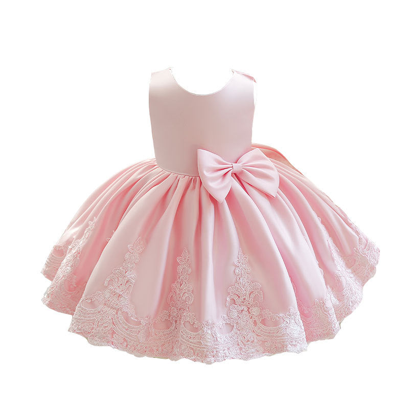 Toddler Birthday Party Wedding Christening Bow Fluffy Princess Dress